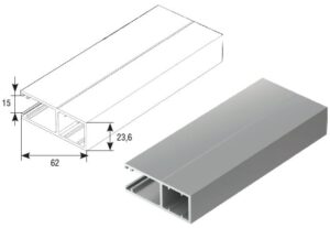 Направляющий профиль рольставни RG62BS усилен. (для RH41-45)