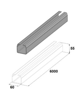 Балка прокатная 60×55×3 DHS60/M — балка 60×55×3 мм